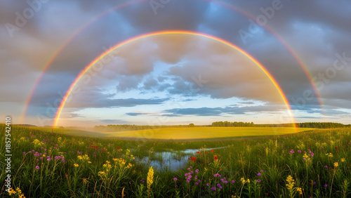 rainbow over the field
