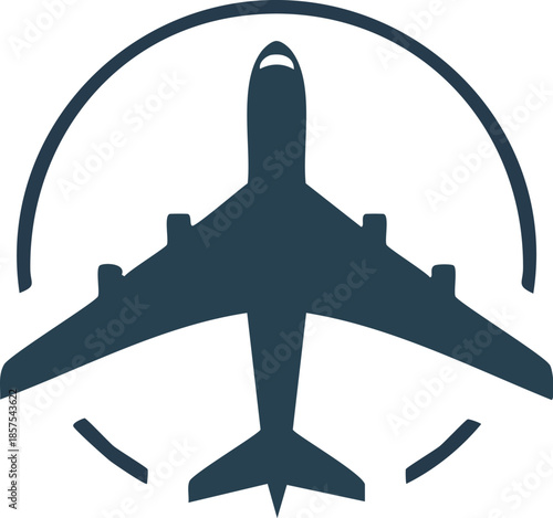 Conceptual illustration of an aircraft in flight, symbolizing global travel, aviation, and journey experiences, perfect for applications requiring an air transportation or airline service graphic