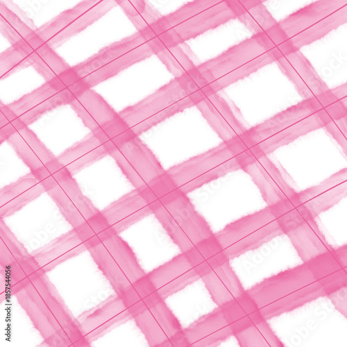 Beautiful pink watercolor plaid pattern on white background for textile wallpaper or wrapping paper design
