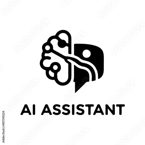Ai assistant logo isolated on transparent background