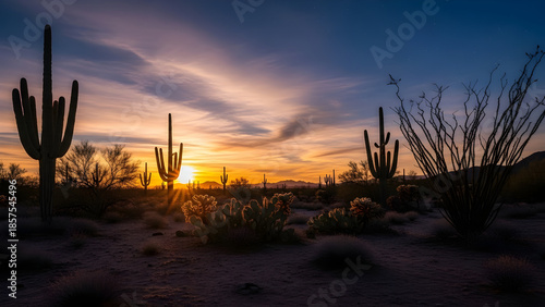 sunset in the desert