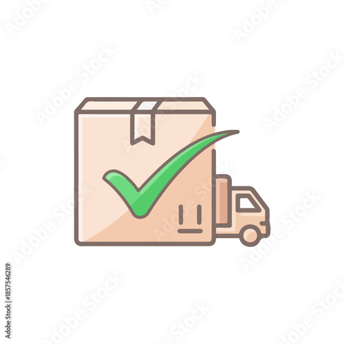 Delivery confirmation isolated on transparent background