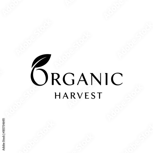 Organic harvest logo isolated on transparent background