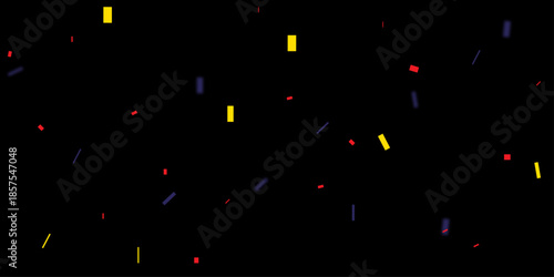 Colorful Crescent Confetti on Black Backdrop for Night Party, Celebration, and Abstract Decor.