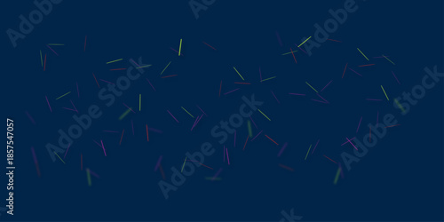 Colorful Confetti Lines Drift Across a Deep Blue Background for Celebration and Modern Design.