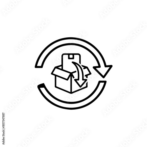 Recycling and reuse icon isolated on transparent background