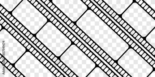Old retro movie film strip set with grunge texture isolated on white background. Film strip templates. Cinema and filmmaking concept.
