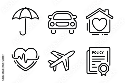 Comprehensive Insurance and Protection Icon Set