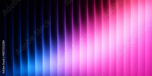 A vibrant digital art illustration features a bright gradient of pink and purple colors on a vector backdrop with a motion wave pattern and abstract striped lines for a colorful technology wallpaper 