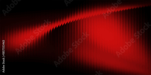 A bright red abstract background features glowing vector wave lines and a shiny texture, creating a colorful energy pattern for a dark disco backdrop or modern wallpaper design