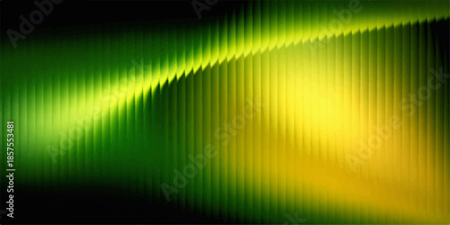 Abstract green and colorful background design featuring digital light waves and a vibrant rainbow spectrum pattern on a dark technology backdrop with rhythmic equalizer lines and vector textures