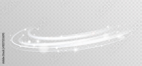 Wallpaper Mural Soft white flowing light streaks with gentle sparkles on transparent background.
 Torontodigital.ca