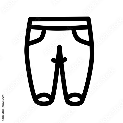 Clothing web line icons. Fashion icons. T-shirt, pants, jacket, dress, shorts, shoes, shirt symbols. Vector illustration. Editable stroke.