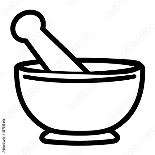 A simple drawing of a mortar. Vector for laser or similar. AI Generated