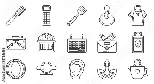 Set of spa and wellness outline icons for beauty treatments