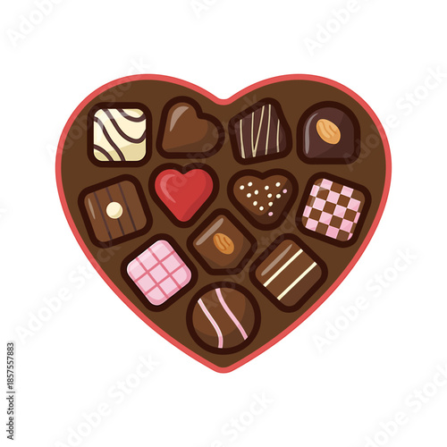 Heartshaped box of assorted chocolates Valentines Day treat