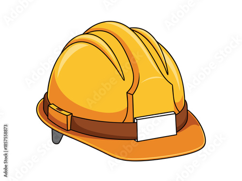 Vector illustration of a safety helmet worn by construction workers on a building site