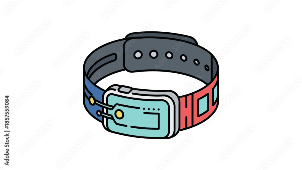 Fototapeta premium Futuristic Wearable Necklace Icon Smart Tech Accessory