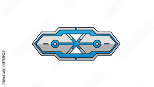 Futuristic Tech Connector Icon – Modern Mechanical Interface Symbol for UI and App Design