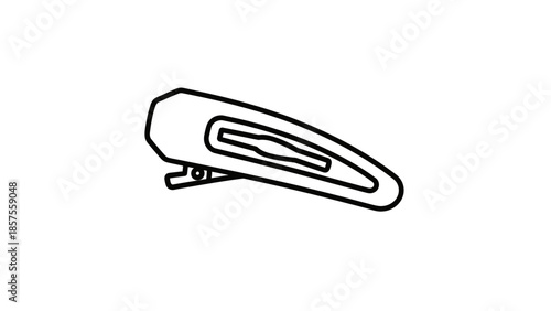 Hair Clip Icon Outline Style Minimalist Design