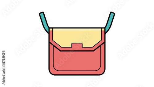 Crossbody Bag Icon Flat Vector Illustration Isolated
