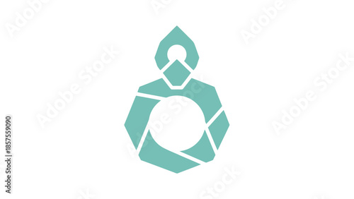 Abstract Geometric Earring Icon in Mint Green Color