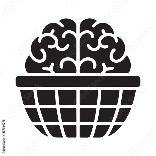 Brain in a basket a conceptual illustration of thought and containment