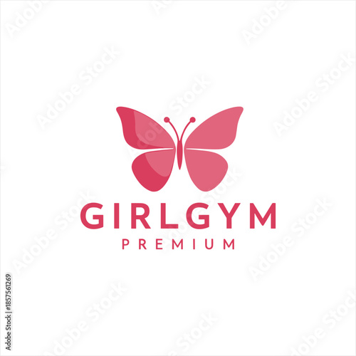 Pink Butterfly Logo for Women's Gym and Fitness Brand