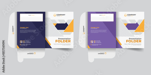 Modern and minimal corporate folder design templates for professional office use.
