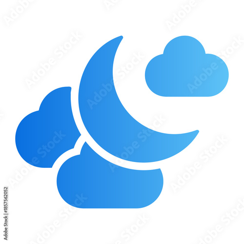 half moon Line Gradient Icon