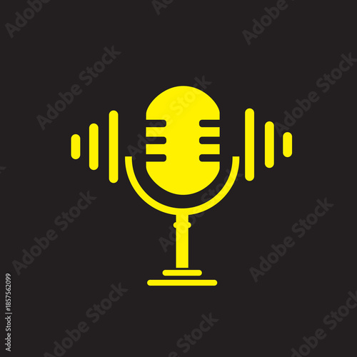 Podcast radio logo icon. Vector illustration