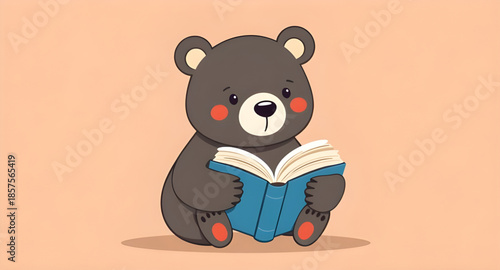 teddybear, plushie, toy, stuffedanimal, cute, cartoon, bear, reading, book, storytime, children, kid, cozy, home, study, library, bedtime, nursery, education, learning, imagination, literacy, classroo