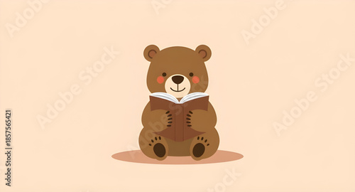 teddybear, plushie, toy, stuffedanimal, cute, cartoon, bear, reading, book, storytime, children, kid, cozy, home, study, library, bedtime, nursery, education, learning, imagination, literacy, classroo