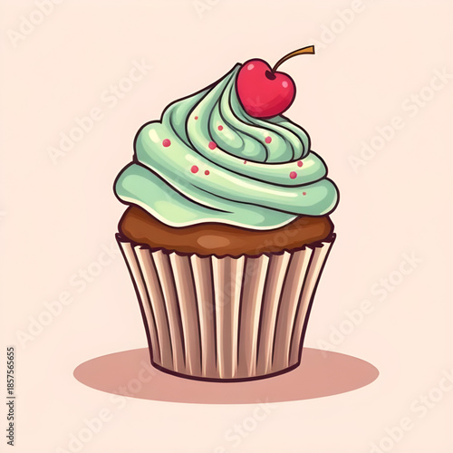Obraz na plátně cupcake, dessert, treat, sweet, baked, pastry, food, frosting, icing, chocolate,