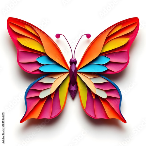 handmade colourful paper butterfly vector, origami paper butterfly illustration, paper butterfly DIY craft illustration, paper butterfly flat design PNG, paper butterfly clipart vector PNG, paper butt