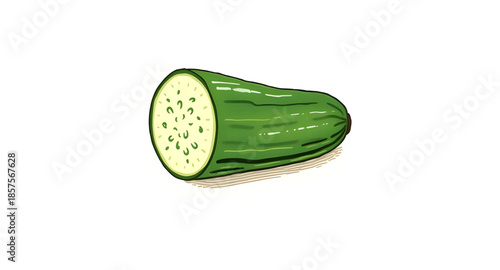 cucumber, vegetableart, veggie, green, fresh, illustration, drawing, sketch, graphic, organicfood, naturalfood, plantbased, botanicalart, farmfresh, gardenfood, rawvegetable, sliced, whole, nutrition,