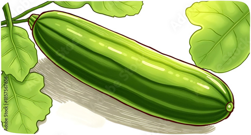 cucumber, veggie, vegetable, green, freshfood, illustration, art, drawing, graphic, organic, natural, plant, botanical, farm, garden, harvest, produce, raw, slice, whole, salad, diet, nutrition, vegan