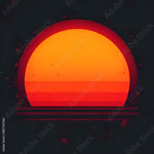 retro sun cover art, 80s poster sunrise, album cover synthwave sun, record sleeve retro sunset, LP cover vaporwave art, single cover neon horizon, retro music poster sun, outrun playlist artwork, EP c