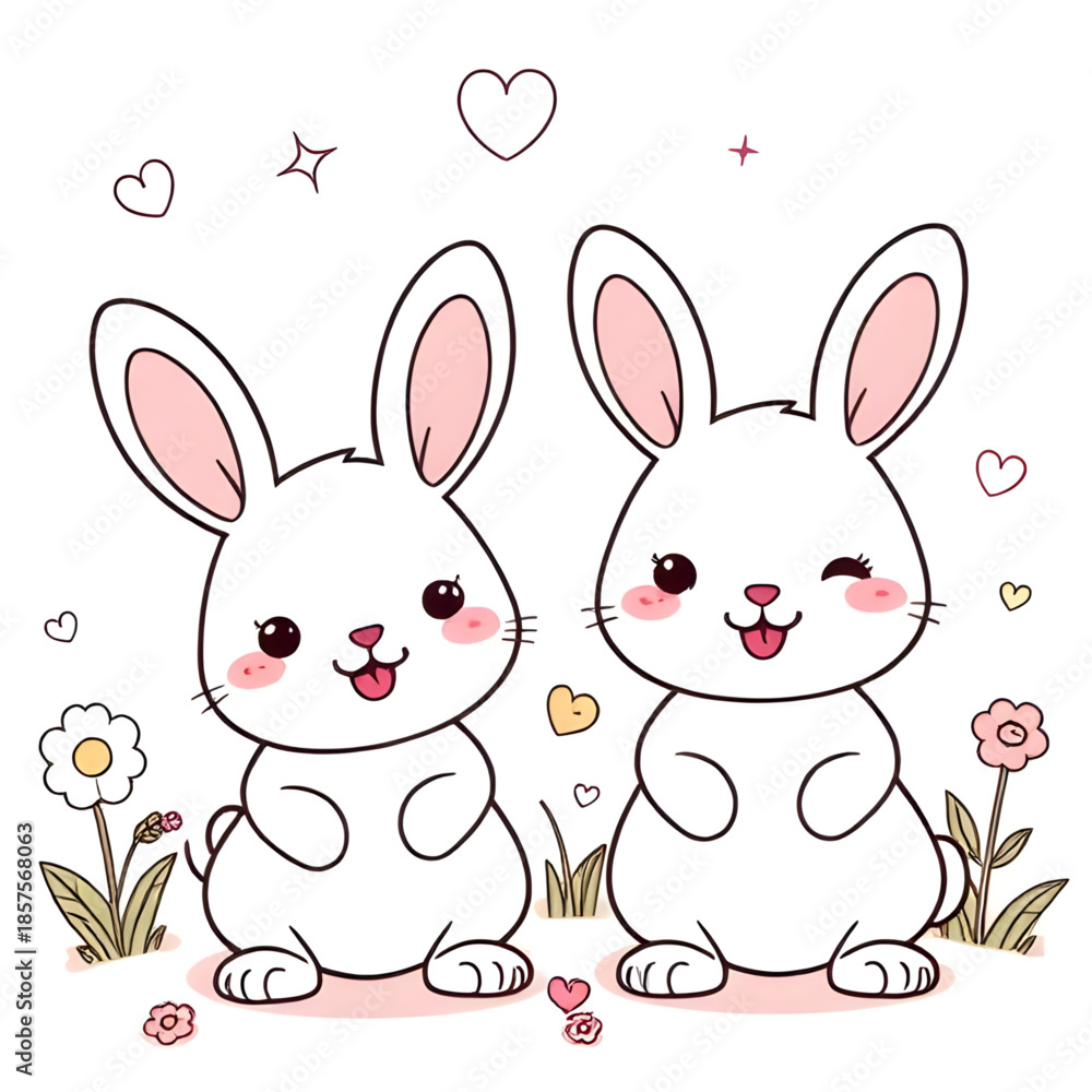 Fototapeta premium rabbit sketch line art, bunny line drawing vector, cartoon rabbit illustration, rabbit hand-drawn doodle, cute bunny outline vector, rabbit sitting line drawing, rabbit head line illustration, rabbit 