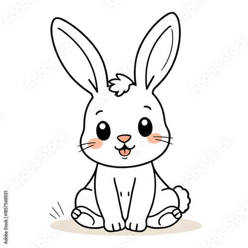 rabbit cartoon sketch, bunny doodle line art, rabbit flat line drawing, rabbit sitting illustration, rabbit outline clipart, hand-drawn rabbit vector, cute bunny illustration, rabbit line art PNG, rab