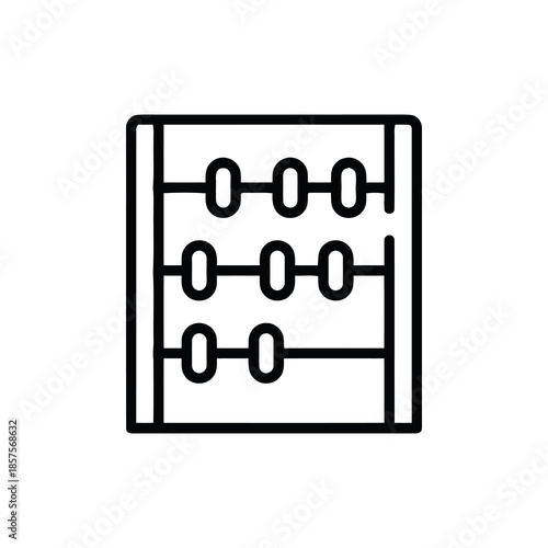 Abacus Icon: A minimalist icon of an abacus, an ancient calculating tool, evokes a sense of tradition, mathematics, and learning.