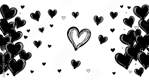gothic seamless black heart pattern, valentines dark wallpaper, melancholy romantic hearts, subtle heart repeat design, artistic black love print, gloomy romance surface, dramatic heart repeat texture