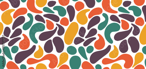 pattern colorful blob shapes repeat seamless surface pattern vector