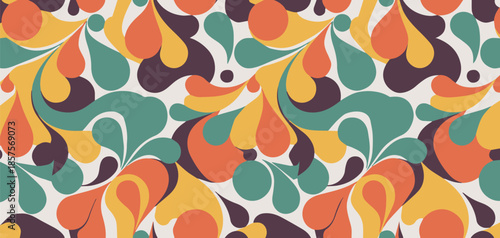 pattern organic teardrop motif repeat seamless wallpaper vector