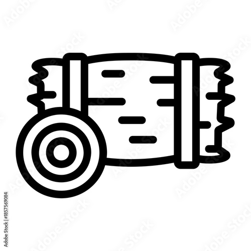 Hay Bale Line Icon