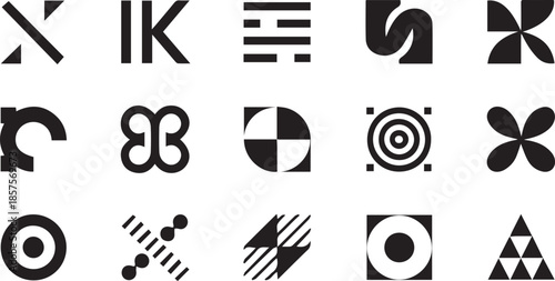 symbol icons grid for branding identity and vector design use
