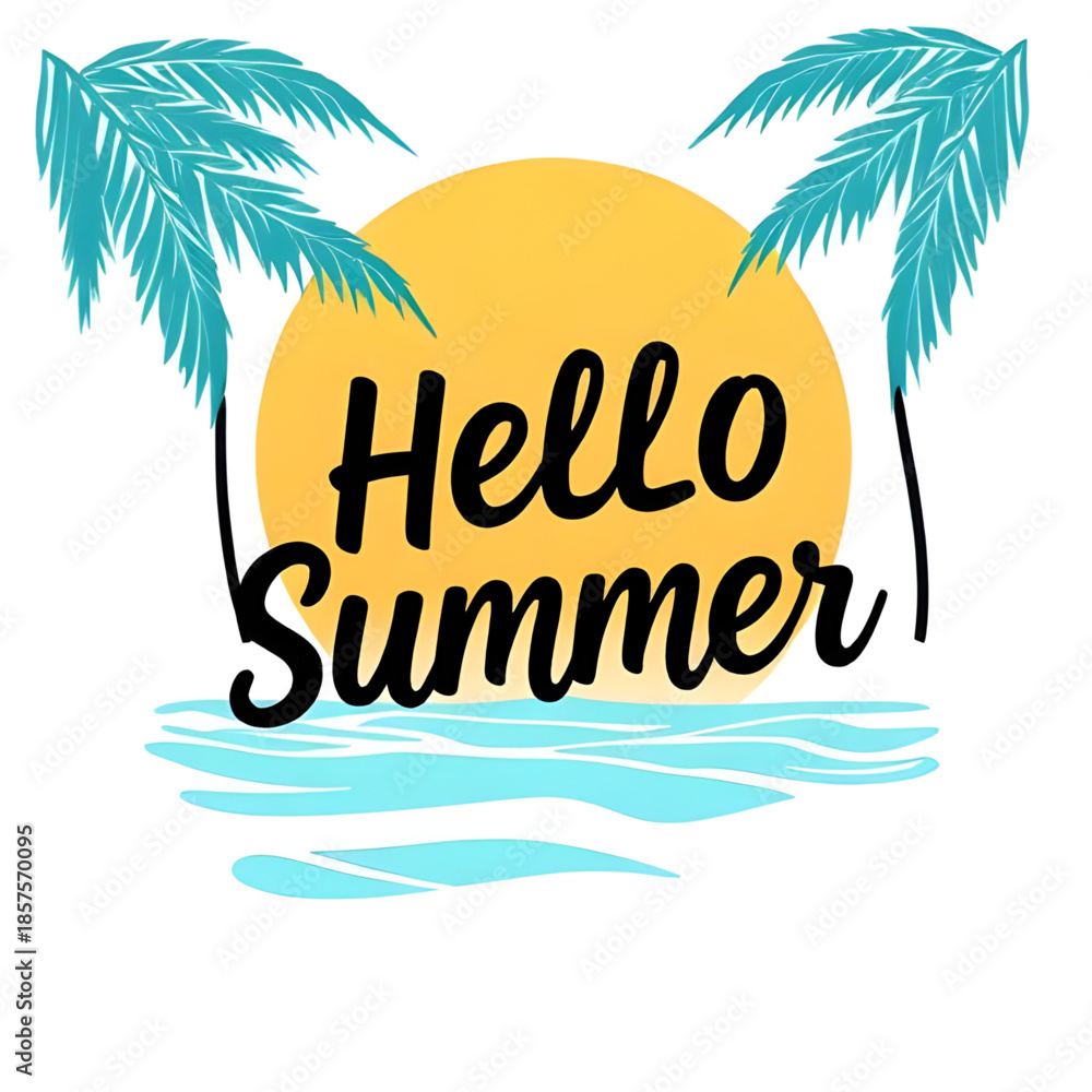 Ταπετσαρία hello summer bash invite, tropical summer party invitation, summer beach party i