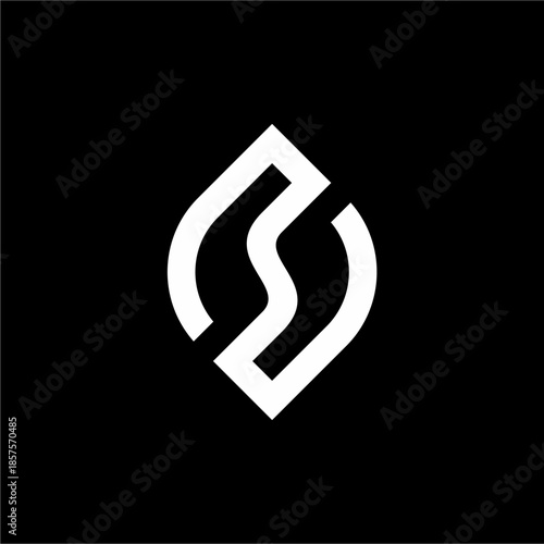 Elegant Letter S leaf monogram. A futuristic fit for clean beauty tech or high-end environmental journalism.