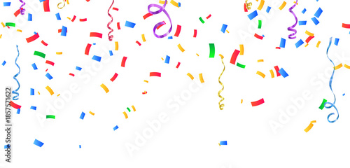 confetti falling down isolated on transparent background