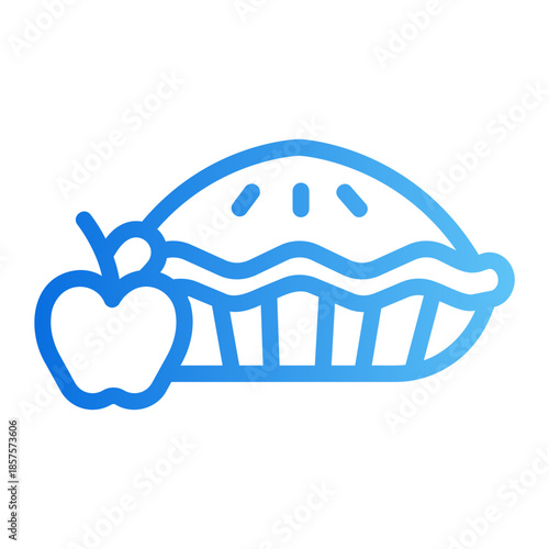 apple pie Line Gradient Icon